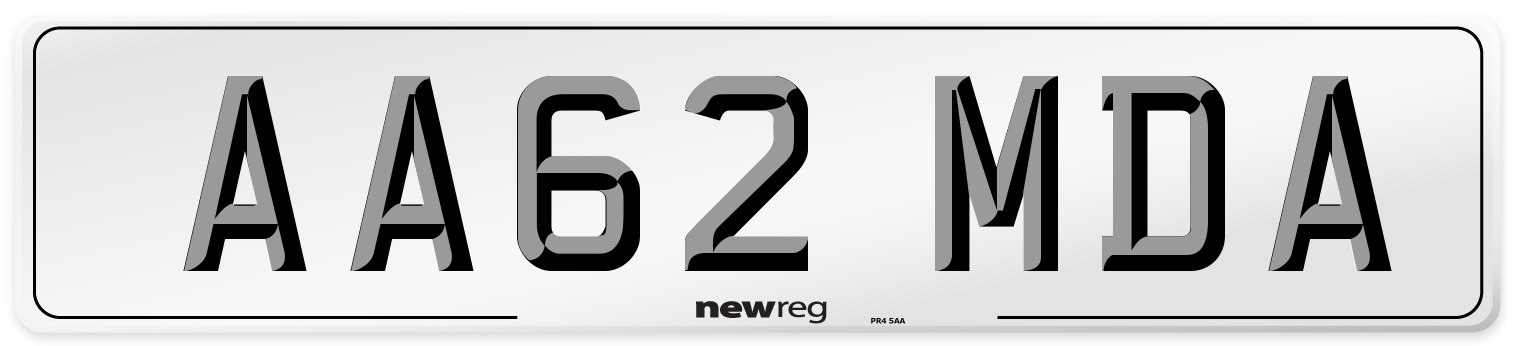 AA62 MDA Number Plate from New Reg